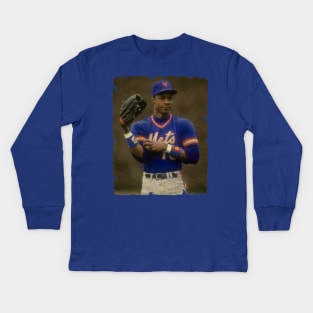 Darryl Strawberry in New York Mets Kids Long Sleeve T-Shirt